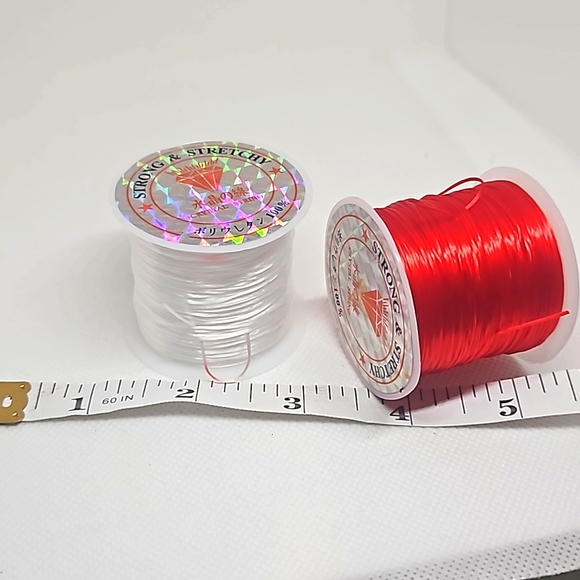 Two Spools of Crystal Beading Elastic. 10m Over 32'. 8mm. - Picture 3 of 3